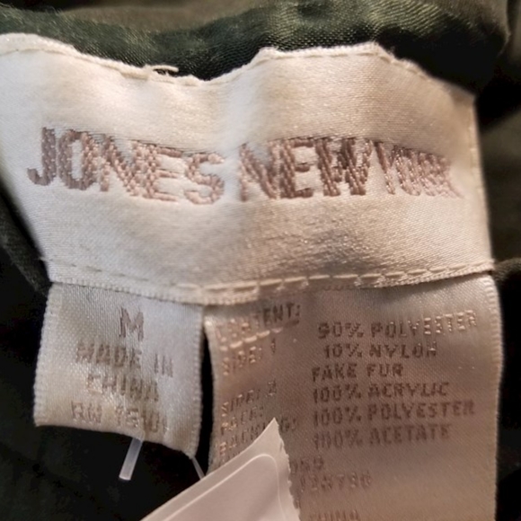 Jones New York Reversible collared Fur Coat unisex man woman xl green brown sz m - Picture 2 of 6